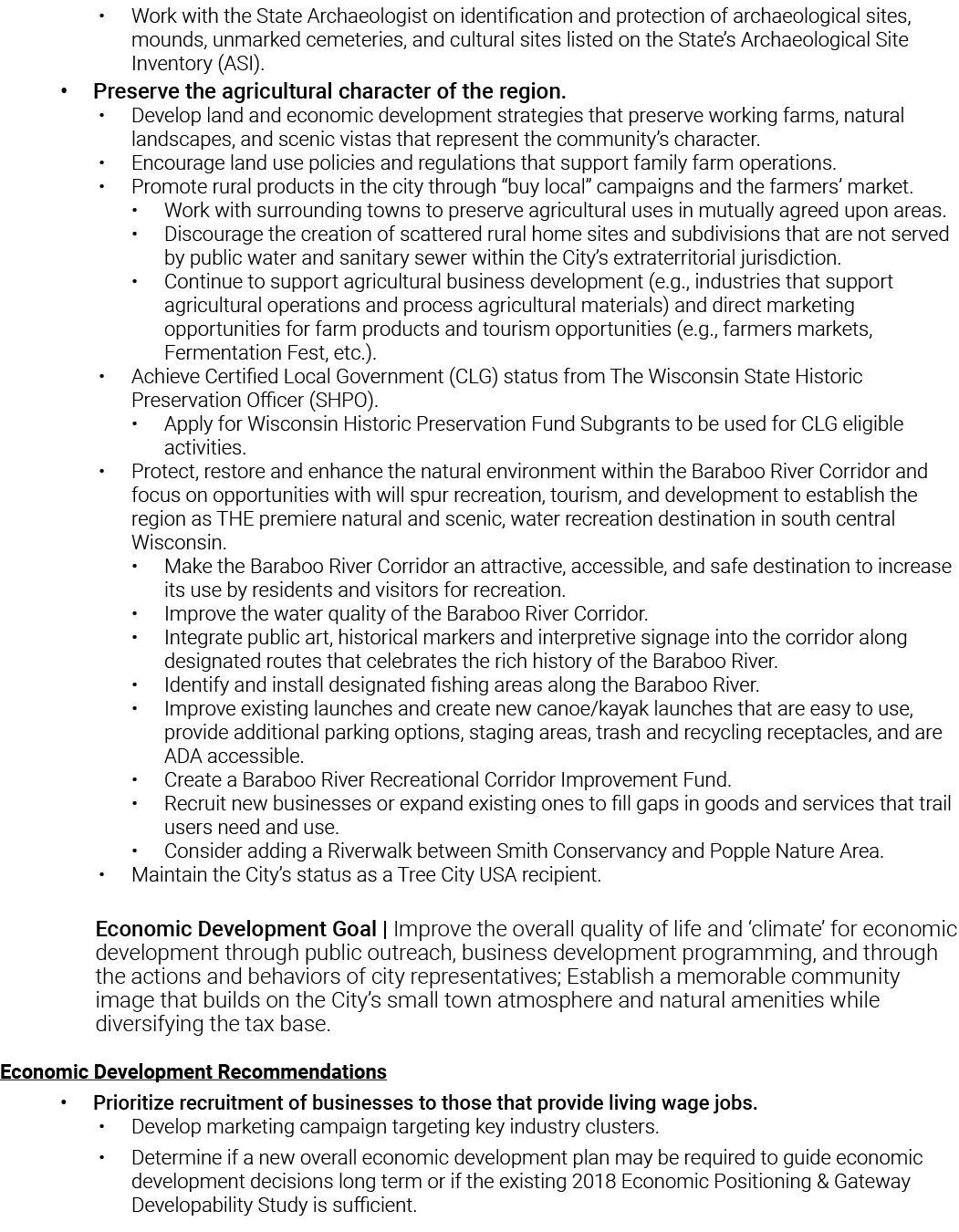 Reedsburg Comprehensive Plan Vision and