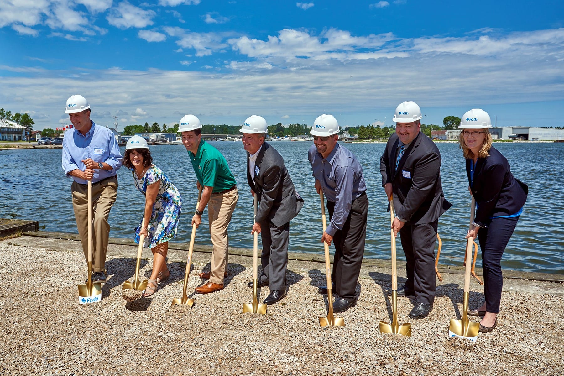 kewaunee harbor groundbreaking ceremony for foth engineering