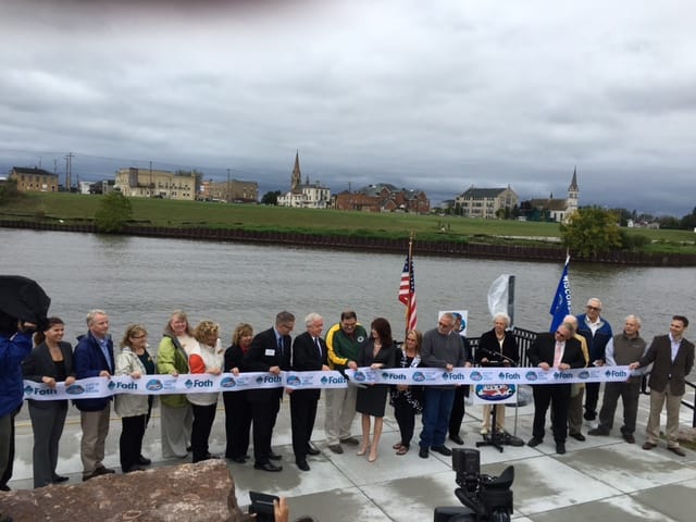 two rivers harbor park engineering project ribbon cutting