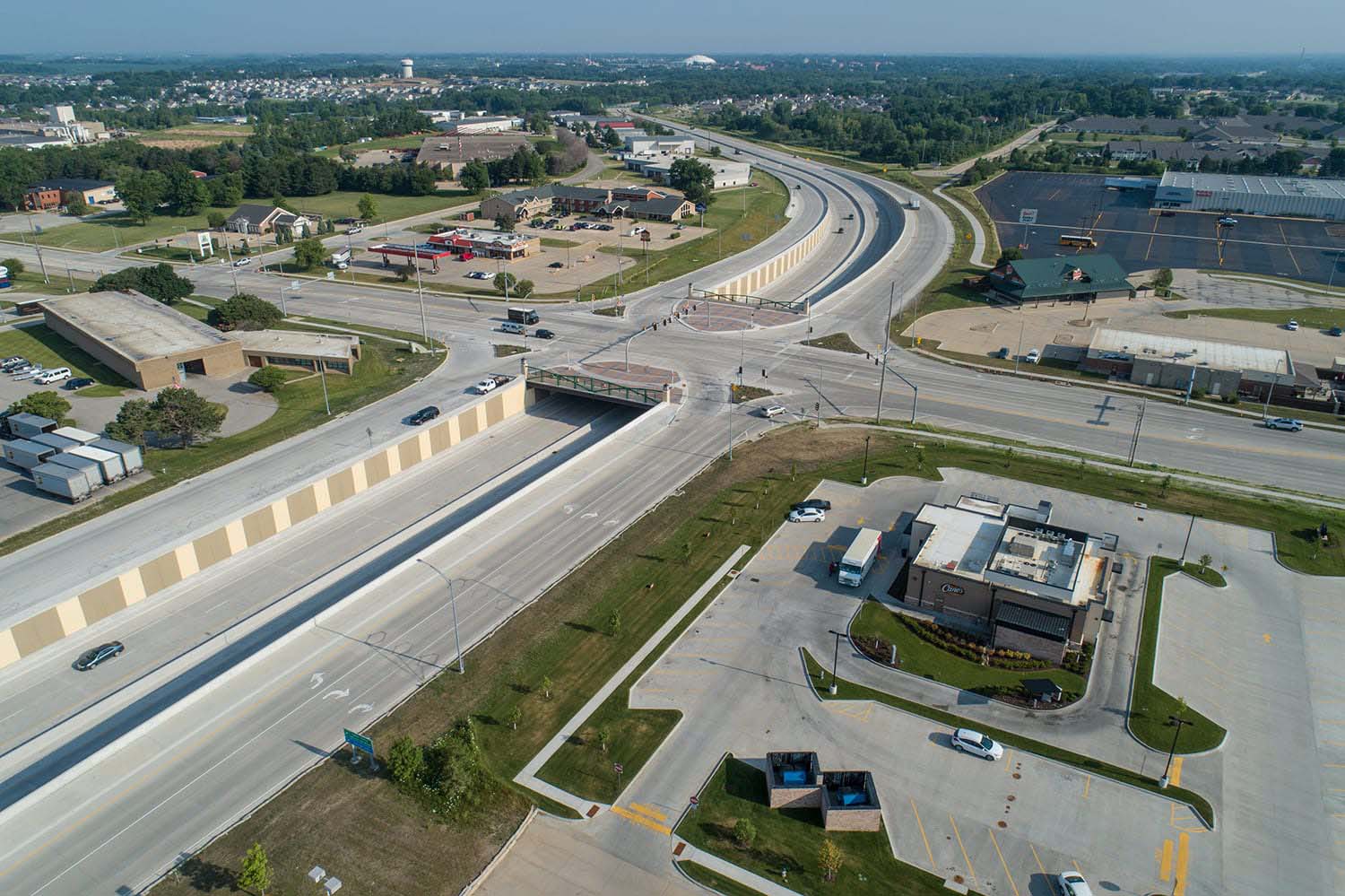 Black Hawk County Iowa 58 and Viking Road Interchange