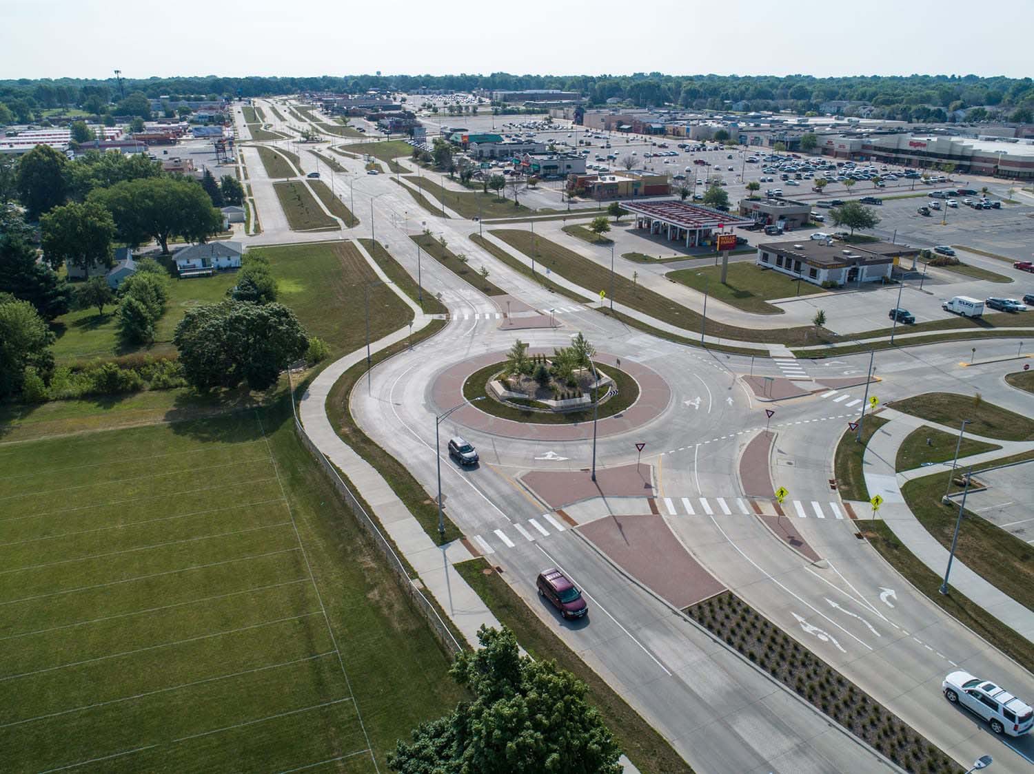 roundabout aerial photo - transportation construction services