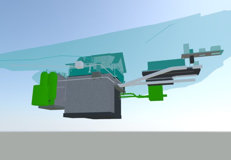 below ground 3d wastewater treatment model