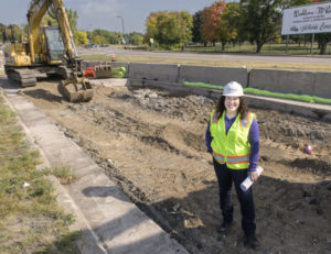 Engineer standing on project site