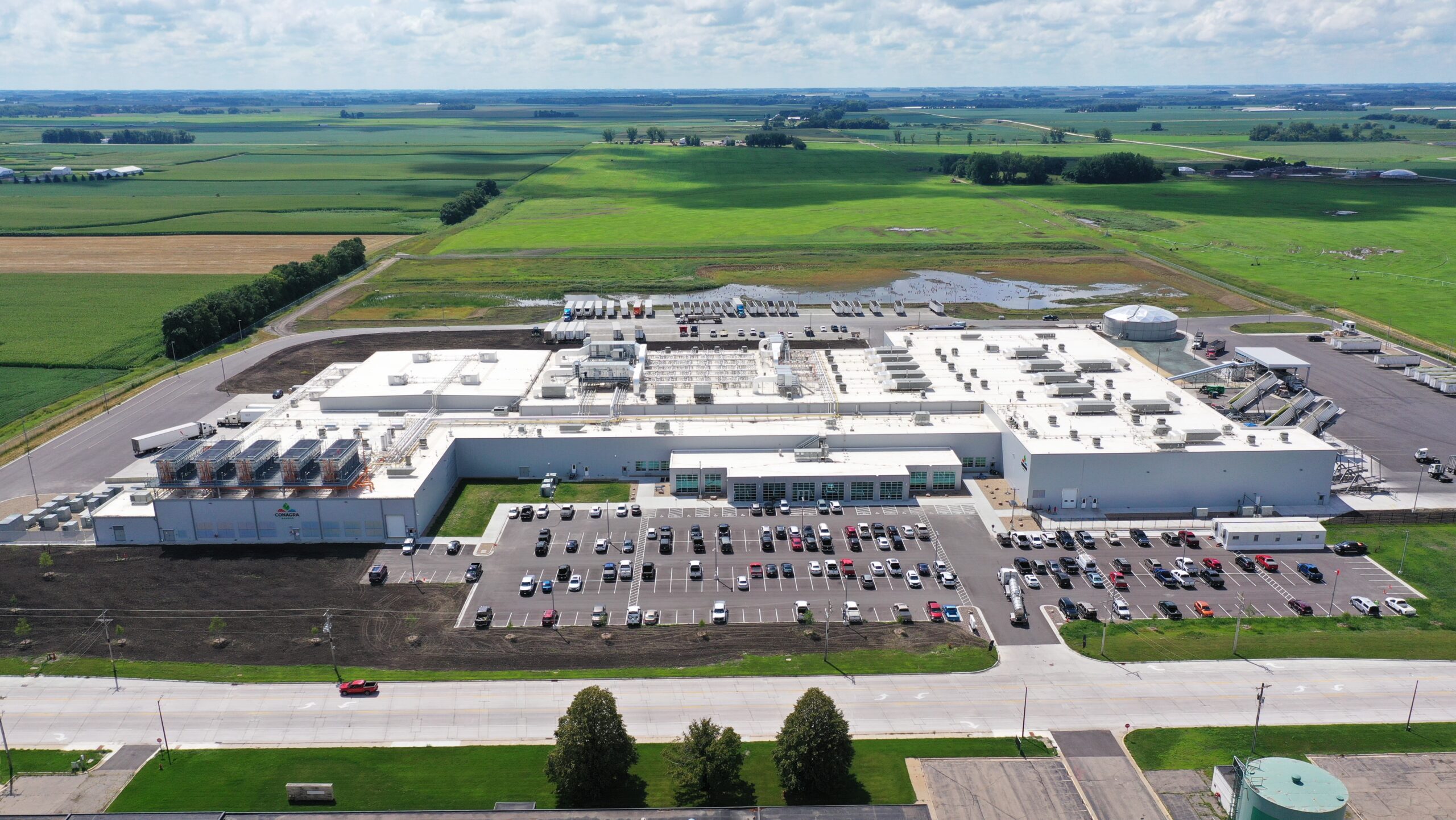 Overview perspective of Conagra Brands vegetable processing plant
