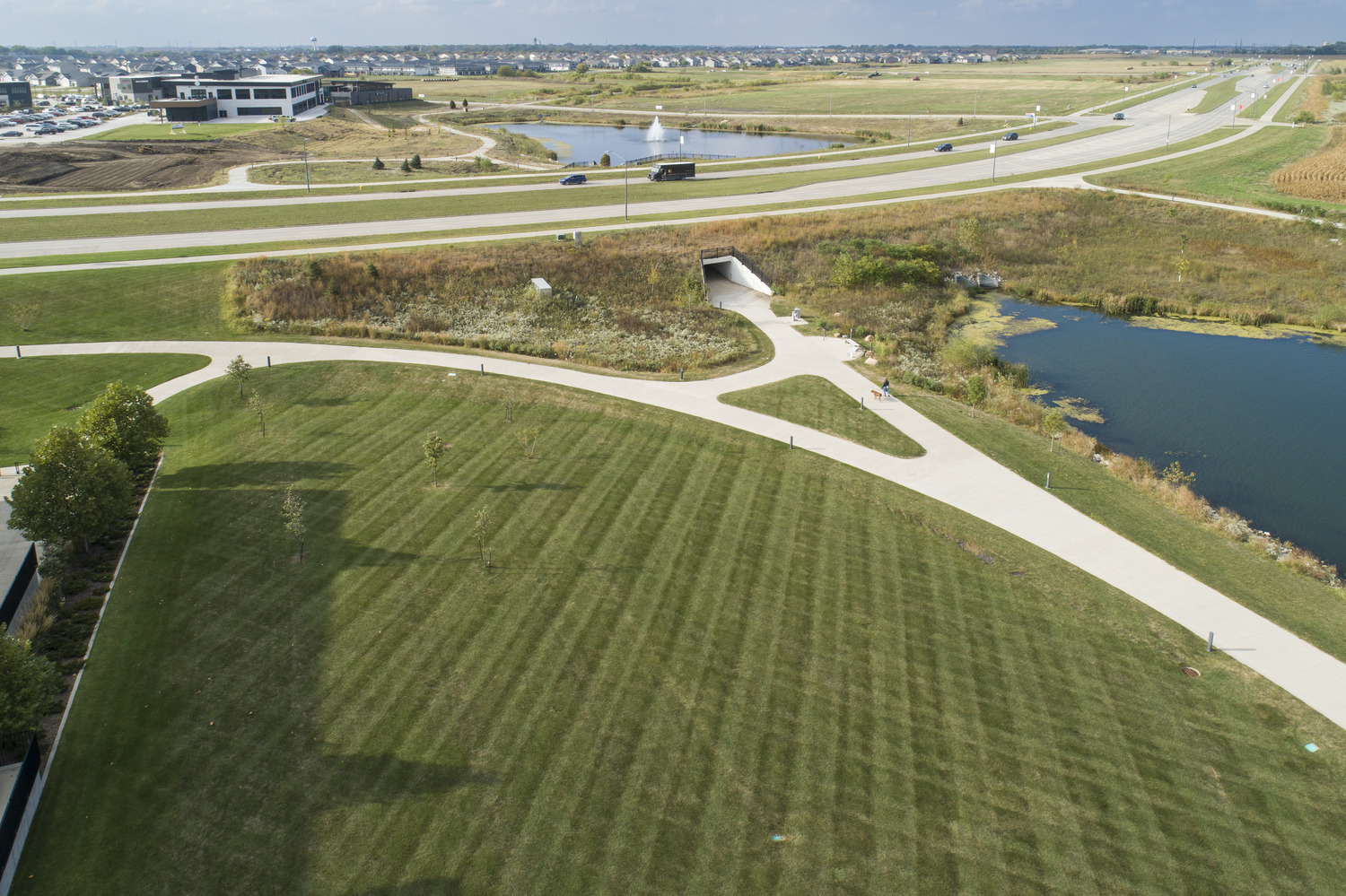 Overview perspective of Grand Prairie Parkway in Waukee Iowa