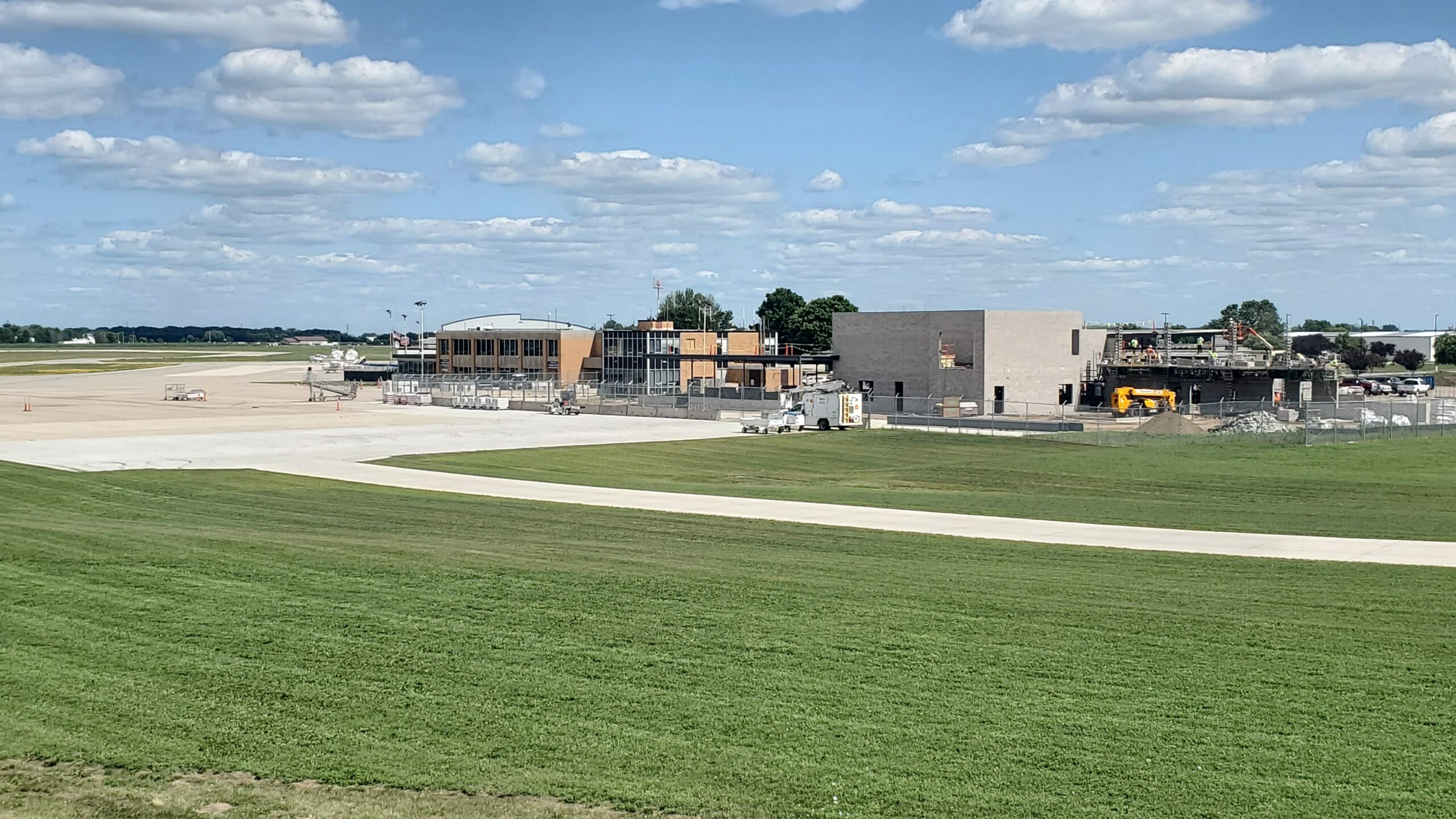 Ground level view of terminal construction.