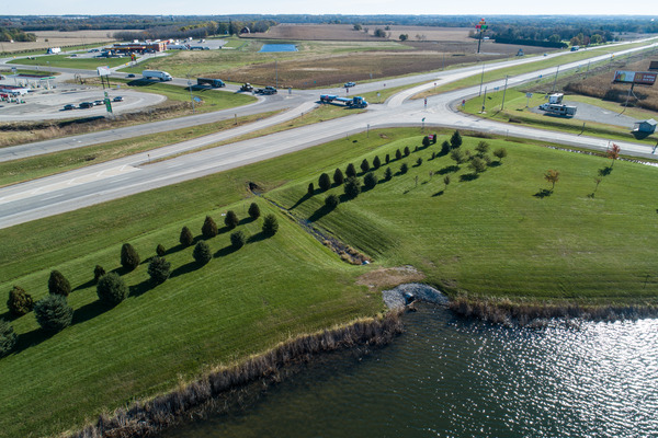 Aerial view of interchange.