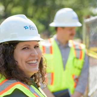 Members at a construction site