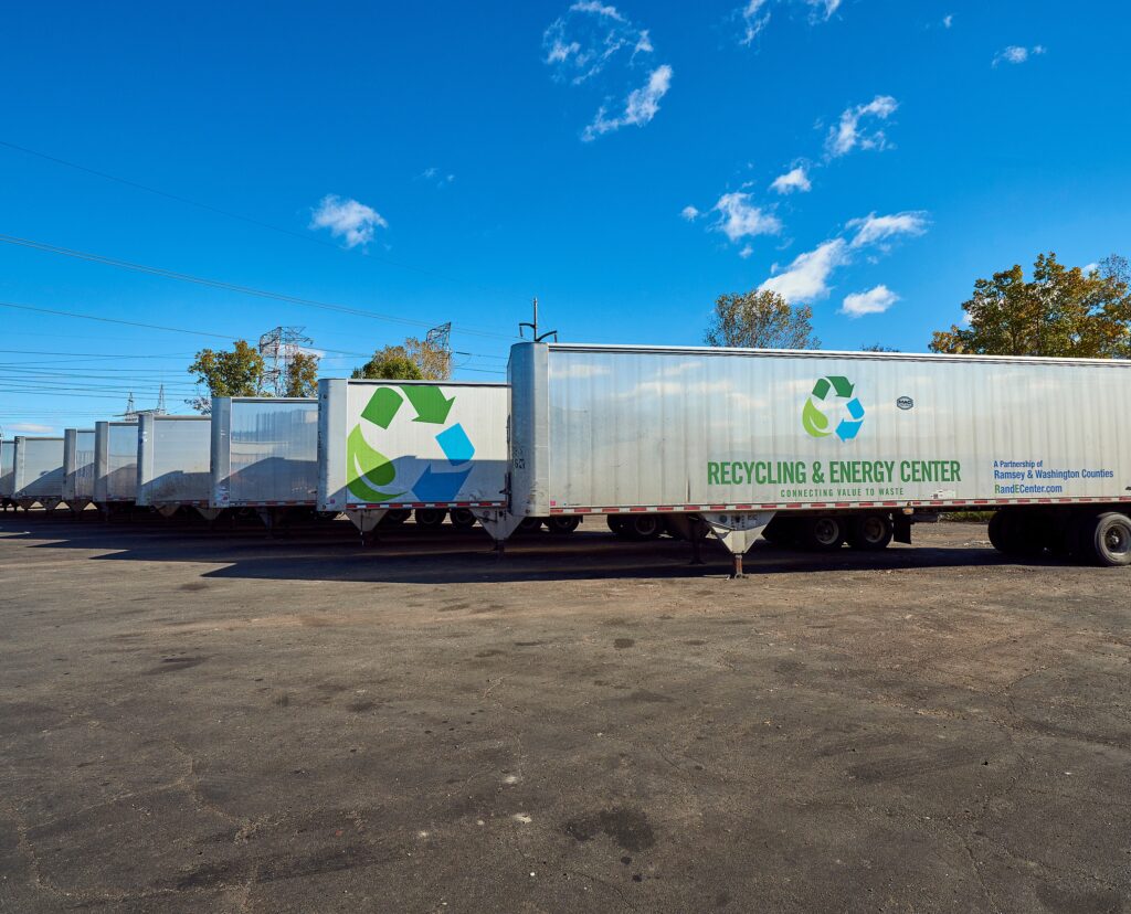 Trucks used for municipal recycling and solid waste collection.